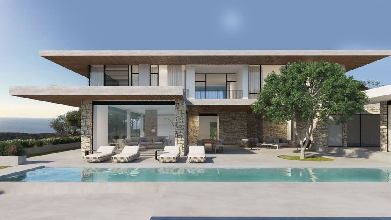Render — piscina e alpendre
